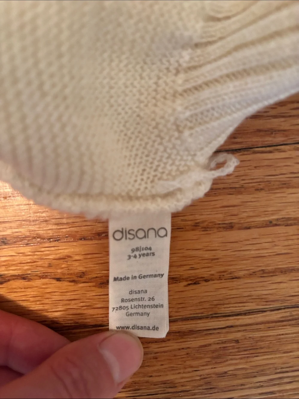 Disana virgin Wool Pull-On Cover Natural 3-4 years - Picture 2 of 4